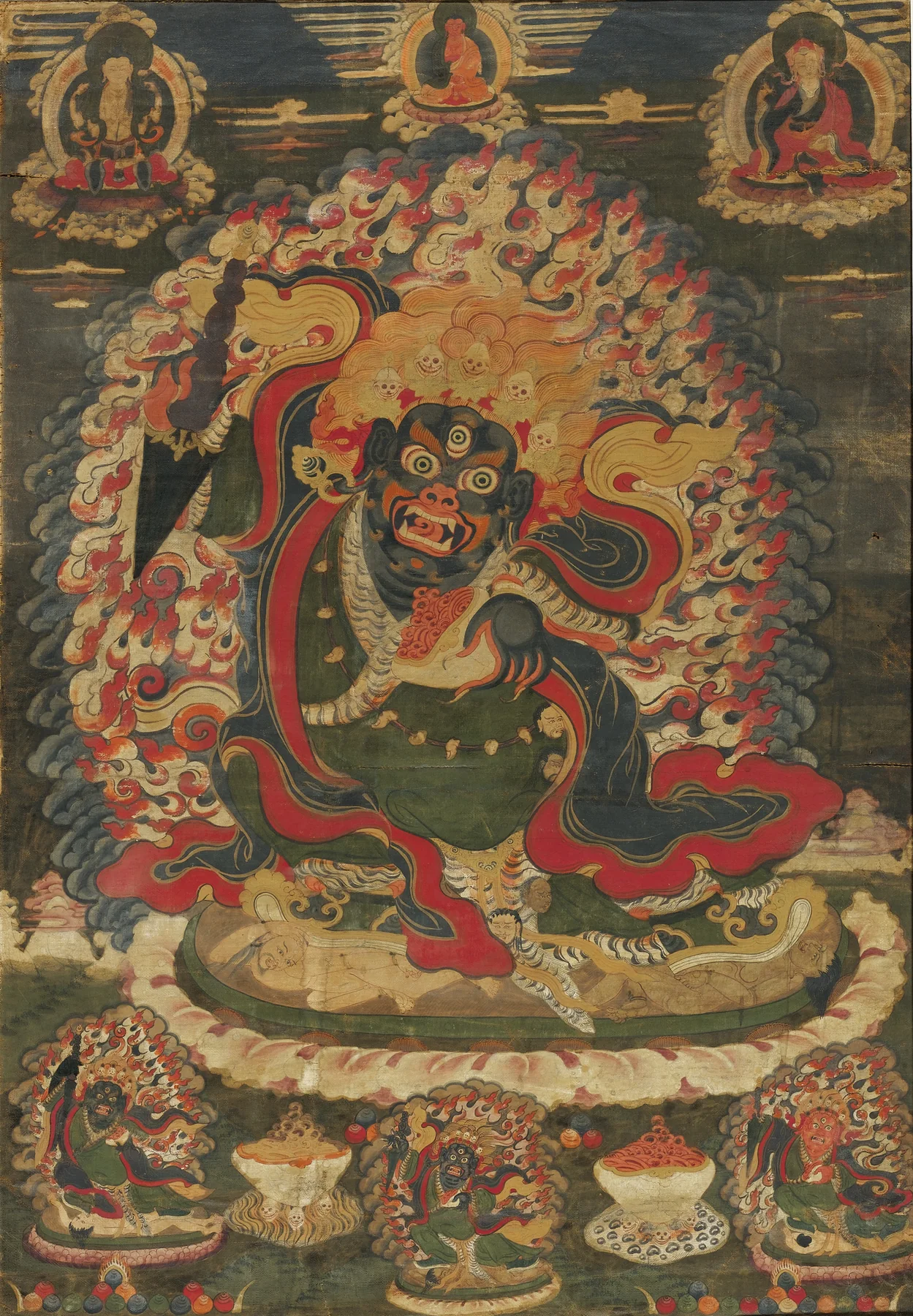 Six-armed Mahākāla, Tibetan painting or sculpture